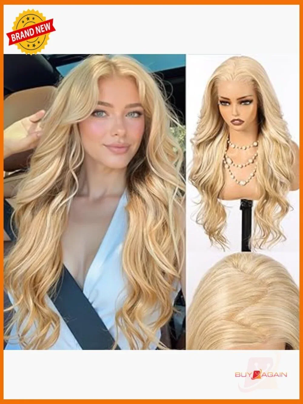 13x6 Glueless Lace Front Wavy Wig 26 Inch Synthetic for Women